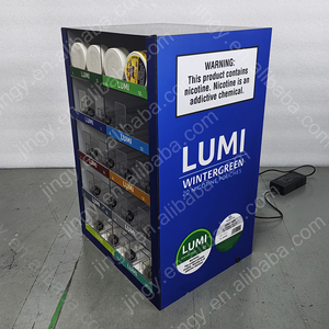 Présentoir de Cigarettes et Sachets de Nicotine Zimo en Acrylique PMMA Écologique et Moderne avec Éclairage LED et Poussoirs Automatiques - Product Image 4