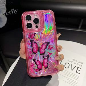 Funda Transparente de Lujo con Diseño de Golondrina y Flores Púrpuras para iPhone 17PROMAX 16PLUS 15PRO, Fabricada con Material de PC, Protector de Cámara - Product Image 5