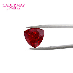 Cadermay Synthetic Ruby Loose Stone Triangle Pigeon Blood Red For Jewelry Making - Product Image 4