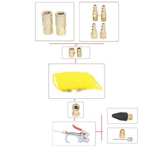 Kit de pistolet à air comprimé personnalisé de 14 pièces, raccord pneumatique de style américain avec accessoires pour outils et pièces pneumatiques - Product Image 4