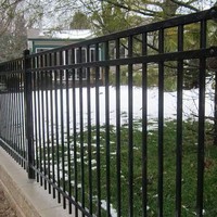Valla de aluminio decorativa a precio barato OEM, vallas con recubrimiento en polvo, valla superior plana