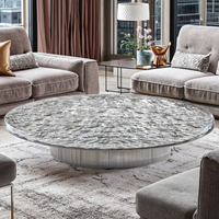 Table basse moderne de luxe de cadre d'acier inoxydable avec les meubles convertibles de salon de centre en verre de cristal acrylique