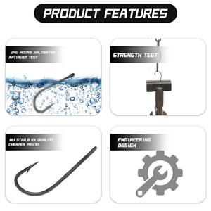 Anzuelos de Pesca KONA 3X Strong de Acero con Alto Contenido de Carbono, Anticorrosión, Vástago Recto y Curvatura Resistente para Pesca de Carpa con Mosca - Product Image 4