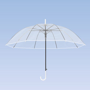 批发促销低价半自动透明直伞翻译伞PVC防雨定制印刷J手柄 - Product Image 2