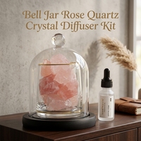 Diffuseur d'ambiance artisanal en cristal de spar rose, coffret cadeau, parfum personnalisé pour cadeau d'affaires