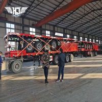 Camion de transport de conteneurs à suspension pneumatique de 50 tonnes, semi-remorque Flatdeck à 3 essieux de 40 pieds pour équipement de manutention saoudien