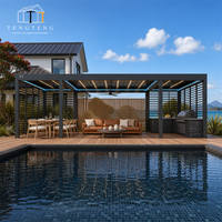 Pergola extérieure en aluminium écologique avec structure thermolaquée et design imperméable pour jardin et cour arrière