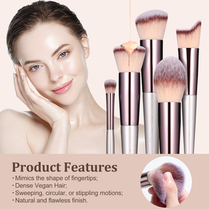 Juego <span class=keywords><strong>de</strong></span> 18 <span class=keywords><strong>Brochas</strong></span> <span class=keywords><strong>de</strong></span> <span class=keywords><strong>Maquillaje</strong></span> Profesionales BS-MALL Oro Champán para Rostro <span class=keywords><strong>y</strong></span> Sombra <span class=keywords><strong>de</strong></span> Ojos con Estuche - Product Image 6