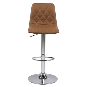 Suede Fabric <strong>Bar</strong> Stool Adjustable <strong>High</strong> <strong>Chair</strong> With Chrome Base <strong>for</strong> Kitchen <strong>Breakfast</strong> - Product Image 2