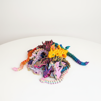 Produit transfrontalier : Jouet Dragon à grandes cornes imprimé en 3D, Dragon à armure écaille de trésor, Dragon et serpent décoratifs tridimensionnels