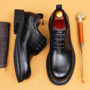 รองเท้าหนังแท้สีดำแบบ Monk Strap สำหรับผู้ชาย หัวเหลี่ยม ปิดด้วยหัวเข็มขัด พื้นยาง เหมาะสำหรับใส่ทำงานทุกฤดู ขายส่ง - Product Image 3