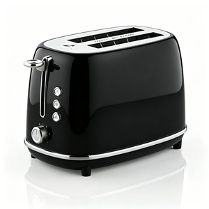Grille-pain électrique BESTONE 2 fentes 850W avec minuterie mécanique, fonction pop-up automatique, noir, usage domestique - Product Image 2
