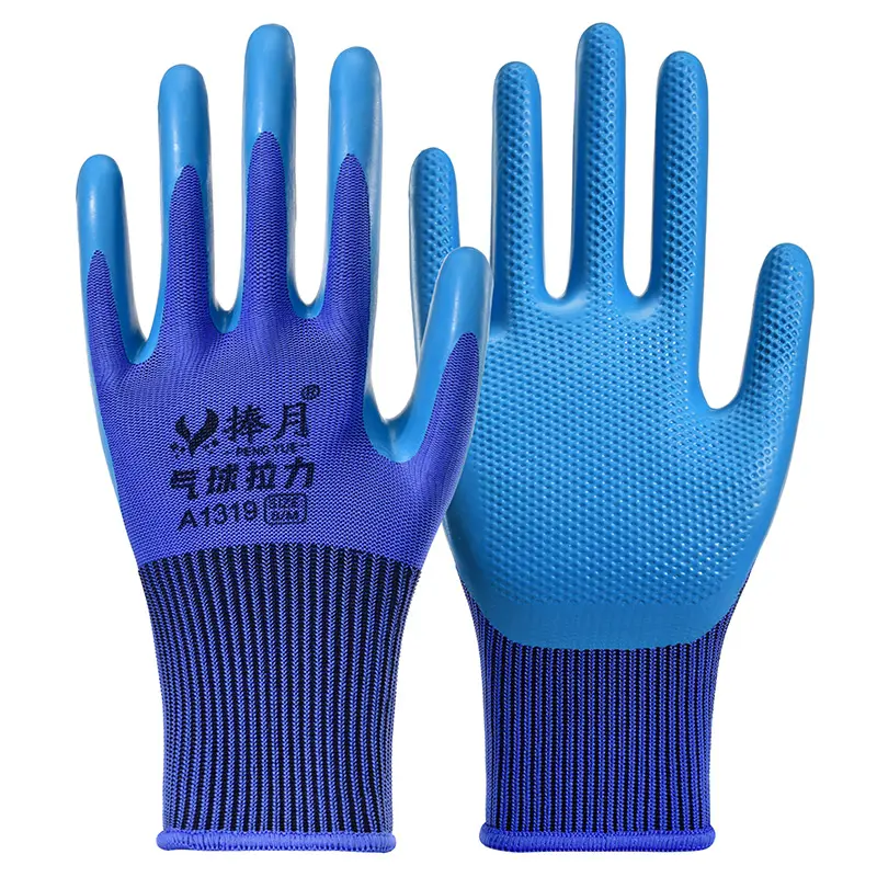 2022 New Arrival Industrial Anti Slip Latex Chemical Resistant Heavy Duty Embossing Protection Latex Gloves For Industry Use