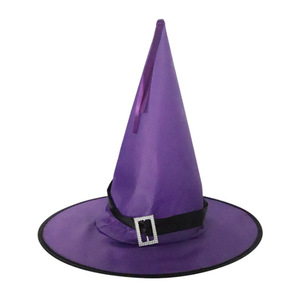 Halloween Witch Hat Pointed Cone Shape Black Red Orange Purple Green Pink Indoor Decoration Party Costume <b>Accessory</b> - Product Image 4