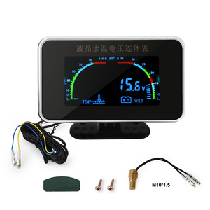 Cnspeed 2 in 1 เครื่องวัดอุณหภูมิน้ำและแรงดันไฟฟ้าแบบ LCD สำหรับรถยนต์ รถบรรทุก ยานยนต์ทางวิศวกรรม และยานยนต์ทางการเกษตร - Product Image 2