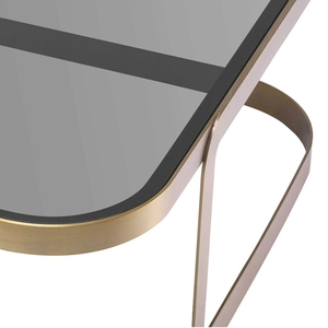 Table basse en verre au design moderne et populaire, base en acier inoxydable pour salon - Product Image 6