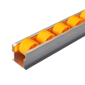 Sistema de cinta transportadora de rueda de patín industrial de alta calidad, pista de rodillos de aluminio para estante de almacenamiento/carril de flujo de pista de rodillos - Product Image 6