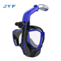 Masque de plongée intégral en silicone JYF de bonne qualité, matériau sain, verre trempé pour la plongée sous-marine