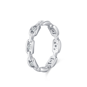 S925 sterling <b>silver</b> ring and <b>earrings</b> with a luxurious diamond <b>chain</b> design, fashionable European and American high-end jewelry - Product Image 4