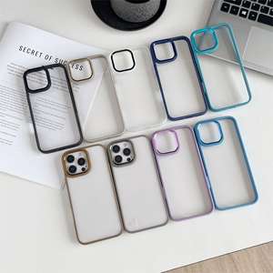 Funda para iPhone 17 Pro Max, color sólido simple, ranura metálica, transparente, cobertura total, a prueba de golpes - Product Image 1