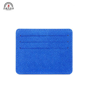 Portefeuille fin pour cartes de crédit Zenos Luxury PU Lady Cross-Striped avec porte-cartes de visite - Product Image 3