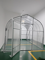 Kit de mini-serre portable 4x3x2,7m à travée unique en PE et acier galvanisé, écologique, facilement assemblable, pour culture hydroponique, stable