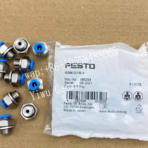 Conector Recto de Empuje Rápido FESTOs QSM-G1/8-4 186264 Original para Sistemas de Aire Comprimido de Automatización Industrial - Product Image 3