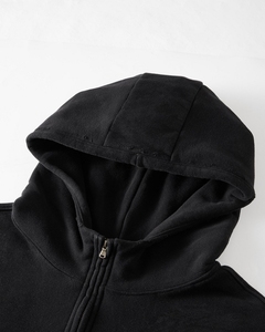 Sweat à capuche oversize 420g pour homme, haut de gamme, unisexe, avec fermeture éclair quart de tour, capuche grande taille, design uni délavé à l'acide - Product Image 3