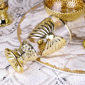 Verre à vin transparent de luxe de haute qualité Gold Metdisc, style classique et moderne, pour espresso, café, thé, style arabe et turc - Product Image 2