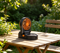 Mini ventilateur rechargeable carré, ventilateur de bureau à fort vent, réglable, portable, ventilateur de camping, fonction radio