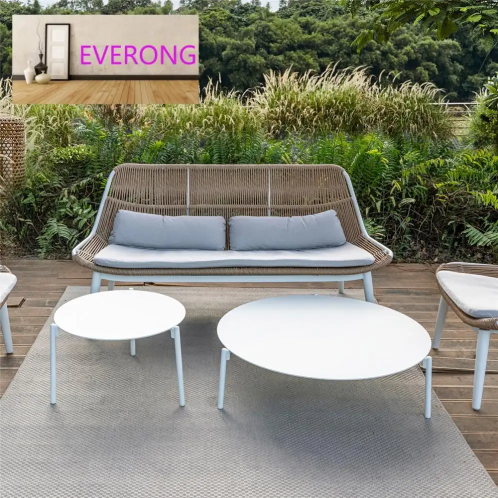 everong Luxury Patio Garden Sofa Aluminum Frame Love Seat Sofa Weather Resistant Outdoor Furniture Sofa