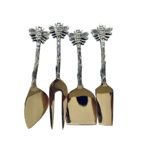 Dishwasher Safe <b>Cheese</b> <b>Knife</b> <b>Set</b> Eco-Friendly Metal Stainless Steel <b>Cheese</b> <b>Set</b> with Palm Tree Handle Design for Luxury Hotels - Product Image 3