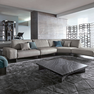 Sofá Seccional Modular Italiano de Lujo de 5 Plazas, Moderno, de Cuero Genuino, para Villa GG-SF-02-MIRAGE, Calidad Superior, 100% Madera Sólida - Product Image 4