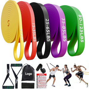 Set di Fasce Elastiche Personalizzate da 208 cm per Allenamento, Bande Elastiche per Potenziamento Muscolare, Palestra, Yoga, Fasce di Assistenza per Trazioni in TPE - Product Image 1