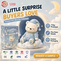 Service de création sur mesure OEM ODM pour figurines d'ours en boîte mystère, œuvres d'art, logos, emballages cadeaux, détails peints à la main, figurines de collection, présentoirs