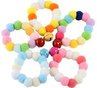 Collier pour animaux de compagnie décoré de boules en peluche colorées, luxueuses, mignonnes et de style cartoon, pour chiens et chats de petite et moyenne taille