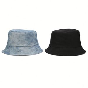 Outdoor <b>Reversible</b> Fisherman <b>Bucket</b> <b>Hat</b> 3D Embroidery Vintage Washed Denim Cycling Unisex Fishing Travel Casual - Product Image 4