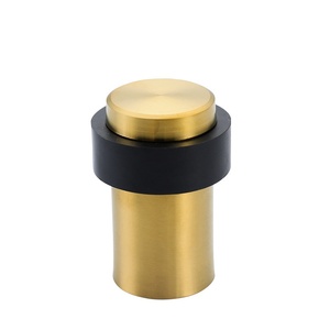 Butée de porte en acier inoxydable noire, moderne, anti-collision, à fixation au sol, installation facile, sans perçage, pour hôtels - Product Image 5