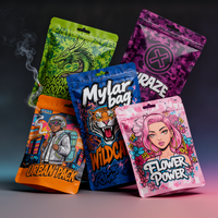 Sachet Mylar 1g 2g 3.5g, noir mat double face, refermable, anti-odeur pour tabac, herbes, fleurs, aliments, pochette en aluminium anti-odeur