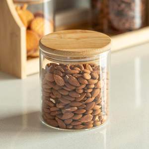 280ML Glass <b>Canisters</b> Bamboo Lids Spoons Coffee Containers Kitchen Accessories Spice Beans <b>Tea</b> Sugar Food Storage - Product Image 4