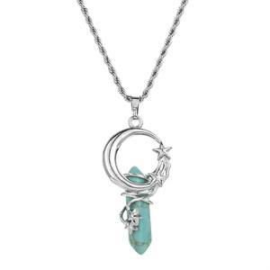 Collar Colgante Hexagonal de Cobre con Diseño de Estrella y Luna para Meditación de Chakras y Yoga - Product Image 3