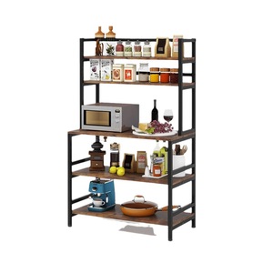 American Style Four Tier Iron <b>Storage</b> Rack 800 Lb Capacity Standing Type <b>Kitchen</b> Living Room Durable Shelf <b>Unit</b> - Product Image 5
