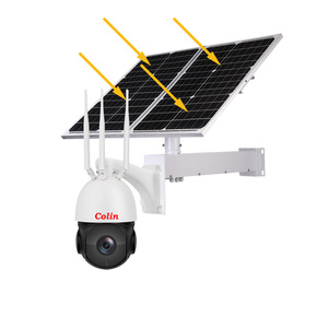 Camhipro App 5MP 36X Solar Camera 80W 40AH 444WH Solar Power Kit 4G Solar PTZ Camera CCTV with Human Auto-Tracking Funct
