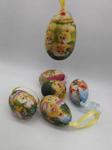 بيضة عيد الفصح معلقة بطول 6 سم مع نقش، 6 قطع في العلبة - Product Image 4