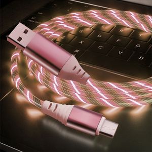 Factory Price Mobile Phone Charging Cable 1m Luminous <b>LED</b> <b>Light</b> USB Type C Cable - Product Image 1