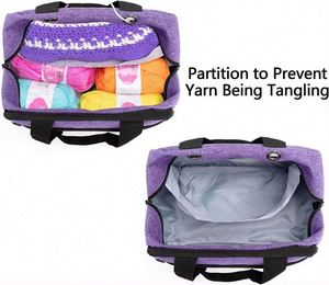 BSCI Factory OEM Crochet Kit Yarn Storage <b>Tote</b> <b>Bag</b> Small Portable <b>Knitting</b> <b>Bag</b> Travel Yarn Organizer - Product Image 2