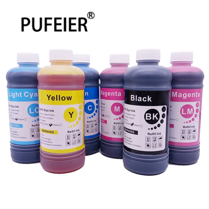 500Ml Fles Premium Afdrukken Bulk Universele Kleurstofinkt Voor Epson Canon Hp Broer 6 Kleur Inkjet Printer Vul Kleurstof Gebaseerde Inkt