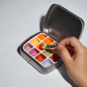 <span class=keywords><strong>Caja</strong></span> de Almacenamiento Portátil para Paleta de Acuarelas, para Artistas en Viaje, con Recipientes Recargables, Diseño Compacto a Prueba de Fugas - Product Image 4