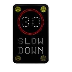 Panneau d'affichage LED de signalisation routière avec radar solaire et affichage de la vitesse, montage sur poteau, IP65, cadre en aluminium, matériau PC - Product Image 4