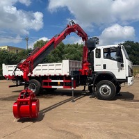 Grue de levage articulée montée sur camion HAOY 4 tonnes avec télécommande pour l'entretien des lampadaires